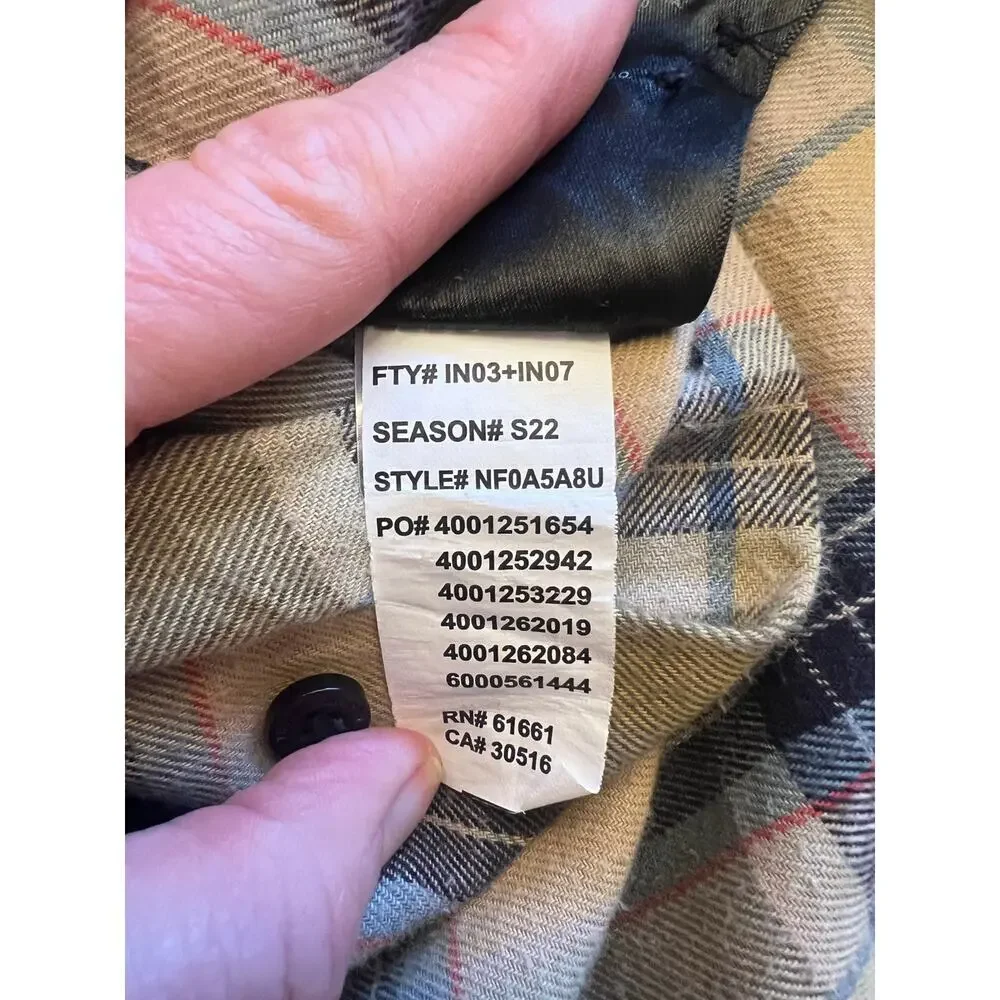 THE NORTH FACE MENS LONG SLEEVE BUTTON DOWN PLAID FLANNEL SIZE M
